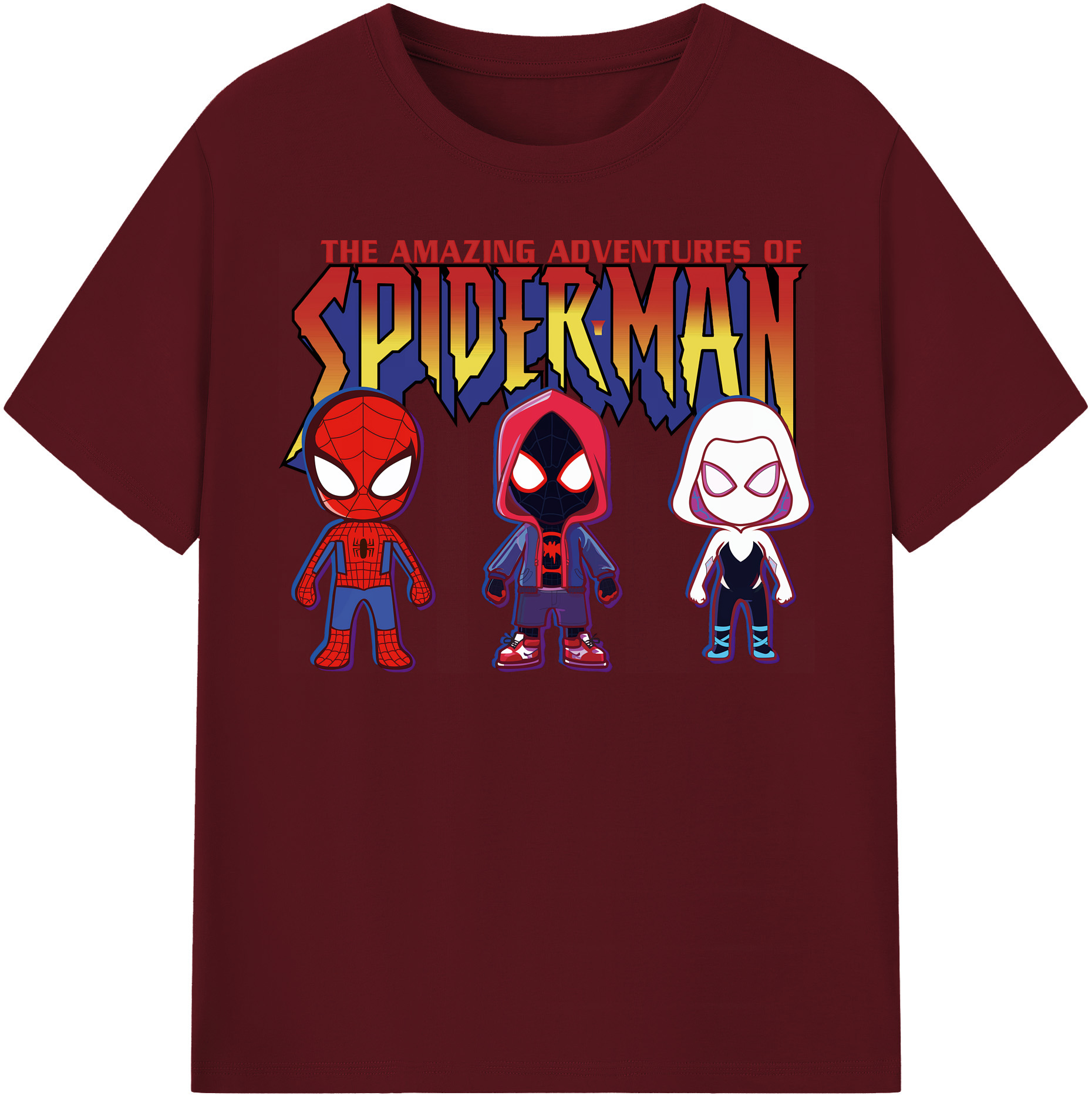 （画像用） Spider Man スパイダーマン 綿100％半袖Tシャツ（フロントプリント）